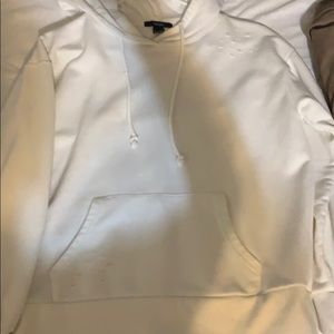 distressed white hoodie